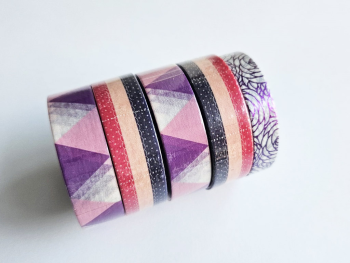 Set 5 role washi tape, bandă adezivă decorativa, Folina MIX2