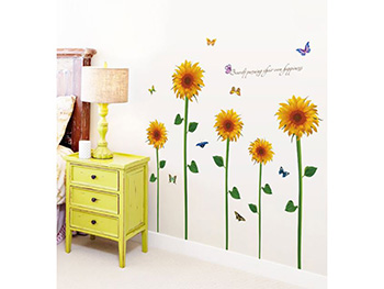 Set 5 stickere Floarea soarelui, decor galben