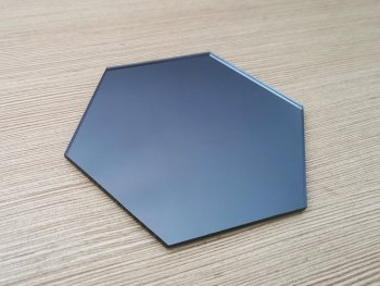 Set 5 Stickere oglindă Hexagon, Folina, din oglindă acrilică fumurie, 10x12 cm