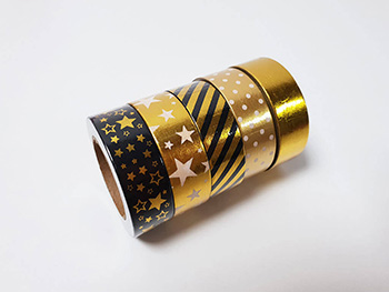 Set 5 Washi tape Gold