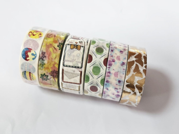 Set 6 role washi tape, benzi decorative adezive, Folina MIX8