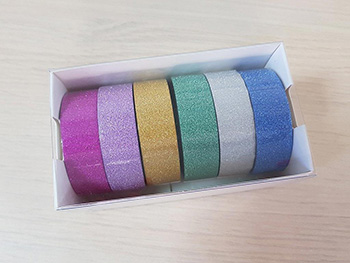 Set 6 Washi Tape Glitter, Folina, bandă adezivă cu sclipici, diferite culori set-6-washi-tape-glitter-7494