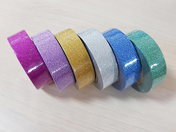 Set 6 Washi Tape Glitter, Folina, bandă adezivă cu sclipici, diferite culori