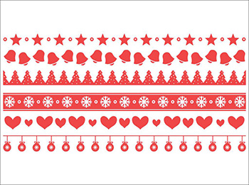 Set borduri autoadezive roşii Crăciun