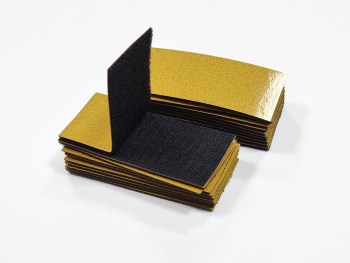 Set 10 dreptunghiuri Velcro cu adeziv, sistem Hook and Loop, arici autoadeziv, 5x10 cm - culoarea neagră