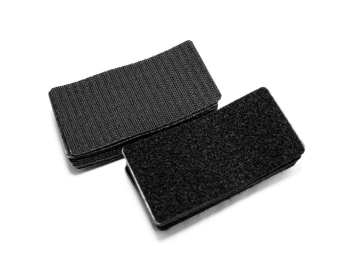 Set 10 dreptunghiuri Velcro fără adeziv,  sistem Hook and Loop, arici fără adeziv ideal pentru cusut, 5x10 cm - culoare neagră