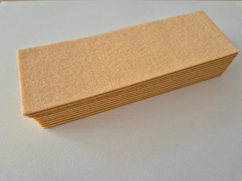 Set de 10 rezerve din pâslă 5x15 cm bej, autoadezive, pentru raclete