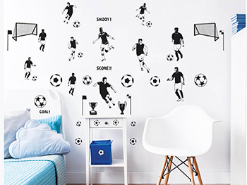 Set Stickere fotbalişti, Walltastic, decorațiune pentru copii, stickere autoadezive