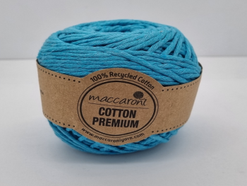 Sfoara bumbac albastra Blue Sky, Maccaroni Cotton Premium, fir de 2 mm grosime, 100g