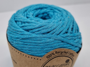 Sfoara bumbac albastra Blue Sky, Maccaroni Cotton Premium, fir de 2 mm grosime, 100g sfoara-albastra-din-bumbac-pentru-tricotat-2769