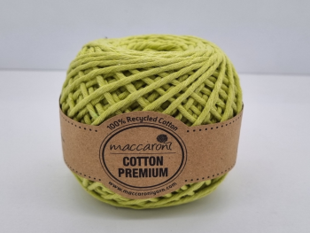 Sfoara bumbac verde lime, Maccaroni Cotton Premium, fir de 2 mm grosime, 100g