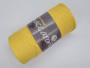Snur din bumbac, Maccaroni Cotton Cord galben, 3 mm grosime