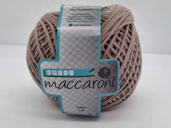 Snur catifelat gri taupe, Maccaroni Suede, pentru tricotat si crosetat