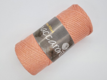 Cotton Cord, şnur roz somon din bumbac, 3 mm grosime