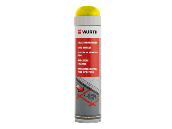 Spray cu vopsea pentru marcaje Galben, Wurth, 600 ml, lavetă de curățare inclusă