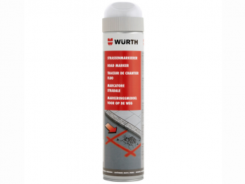 Spray cu vopsea pentru marcaje Alb, Wurth, 600 ml, lavetă de curățare inclusă