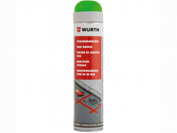 Spray cu vopsea pentru marcaje Verde Neon, Wurth, 600 ml, lavetă de curățare inclusă