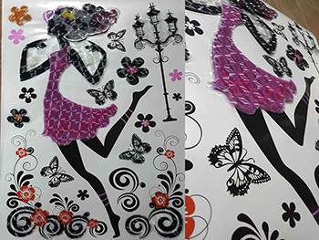 Sticker 3D Fată, Folina, autoadeziv, multicolor