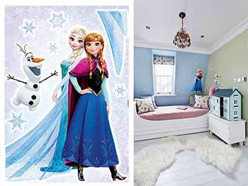 Sticker cameră fete, Frozen Sisters, Komar, autoadeziv, 50x70 cm