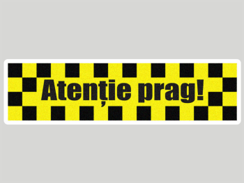 Sticker antiderapant podea „Atenție la prag” pentru scări și praguri – 50x13 cm, set 2 buc