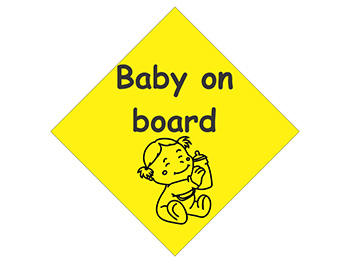 Sticker auto Baby on board Fetiţă - set de 2 bucăți