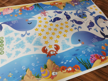 Sticker baie, bordură decorativă cu peisaj marin, 25x140 cm