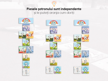 Sticker podea joc șotron, Folina, multicolor, 10 piese, racletă aplicare inclusă