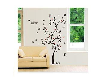 Sticker decorativ Copac, Folina, negru, 100 cm