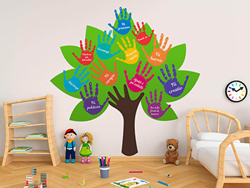 Sticker Copacul Clasei, Folina, pentru copii, multicolor, 145 cm