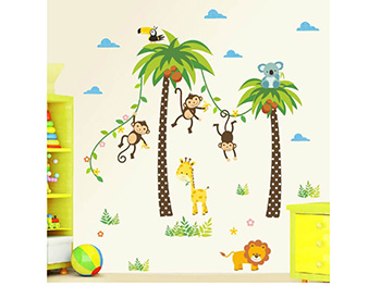 Sticker Animale Safari, Folina, pentru copii, multicolor