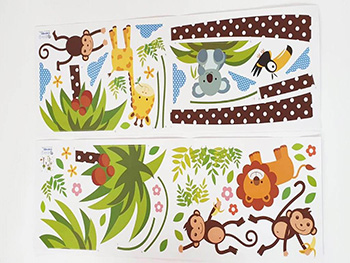 Sticker Animale Safari, Folina, pentru copii, multicolor