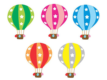 Sticker Baloane în zbor, Folina, pentru copii, multicolor, set 5 bucăți