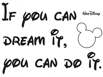 Sticker Disney You can do it, Komar, text motivațional, negru