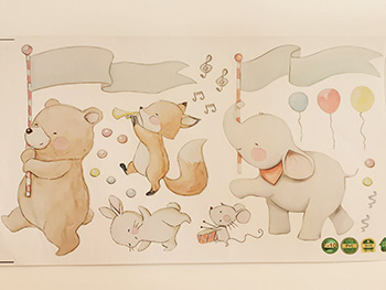 Stickere copii, Folina, fanfara animalelor, 30x50 cm