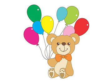 Sticker copii Ursuleţ cu baloane