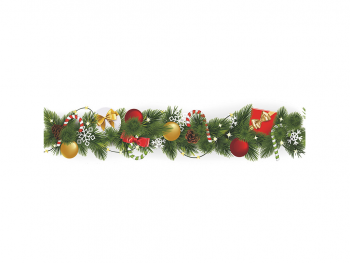 Sticker Crăciun, Ghirlandă împodobită, 14x57 cm