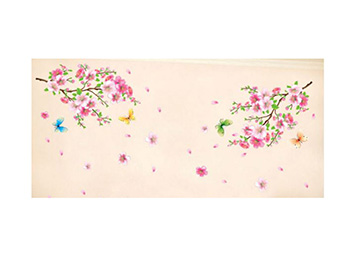Stickere Crengi înflorite, Folina, flori roz şi fluturi