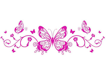 Sticker decorativ Fluture, Folina, autoadeziv, roz, racletă de aplicare inclusă. sticker-decor-fluture-roz-5623