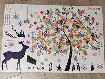 Sticker Copac colorat, 60 cm înălţime
