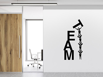 Sticker decorativ Team, Folina, decorațiune cu text, dimensiune sticker 80x40 cm