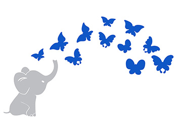 sticker-micul-elefant-si-fluturii-albastri-8448