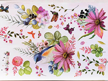 stickere-perete-flori-watercolor-7242