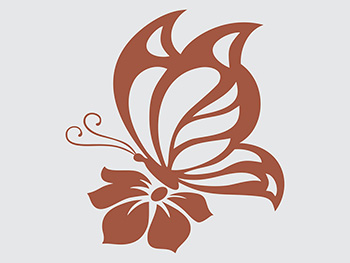 Sticker Fluture, Folina, decorațiune de culoare maro, sticker autoadeziv