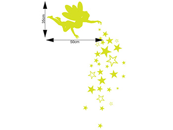 Sticker fosforescent Zâna cu stele, Folina, Glow in the dark, racletă de aplicare inclusă. sticker-fosforescent-zana-cu-stele-folina-glow-in-the-dark-4942