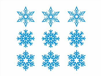 Sticker geam Crăciun Fulgi Noel, Folina, albastru, set 9 stickere