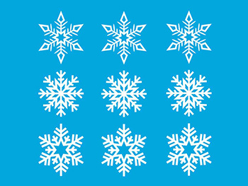 Sticker geam Crăciun Fulgi Noel, Folina, alb, set 9 stickere