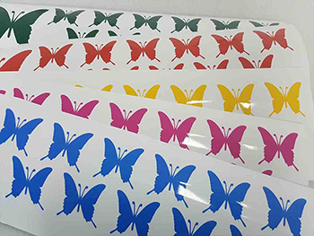 Sticker geam Fluturi, Folina, multicolor, set 70 bucăți