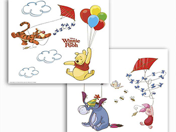 Sticker geam Disney Winnie the Pooh, Komar, pentru copii, multicolor