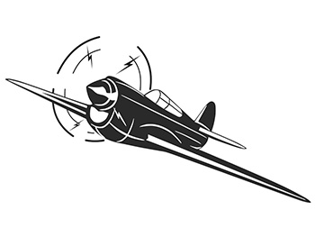 Sticker grafic Avion vânătoare, Folina, autoadeziv, negru