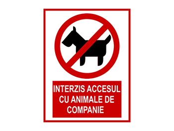 Sticker Interzis accesul cu animale 15x23 cm